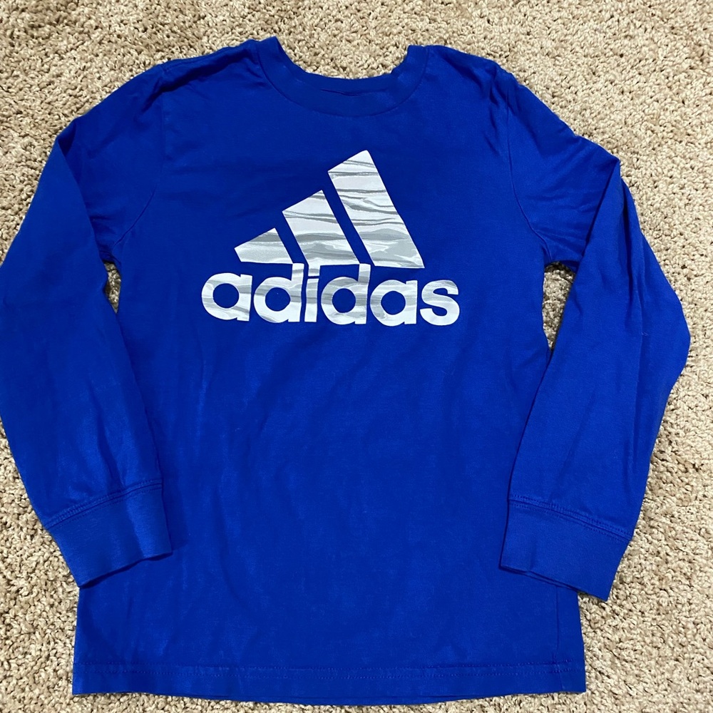 Blue Adidas long sleeve shirt size 7